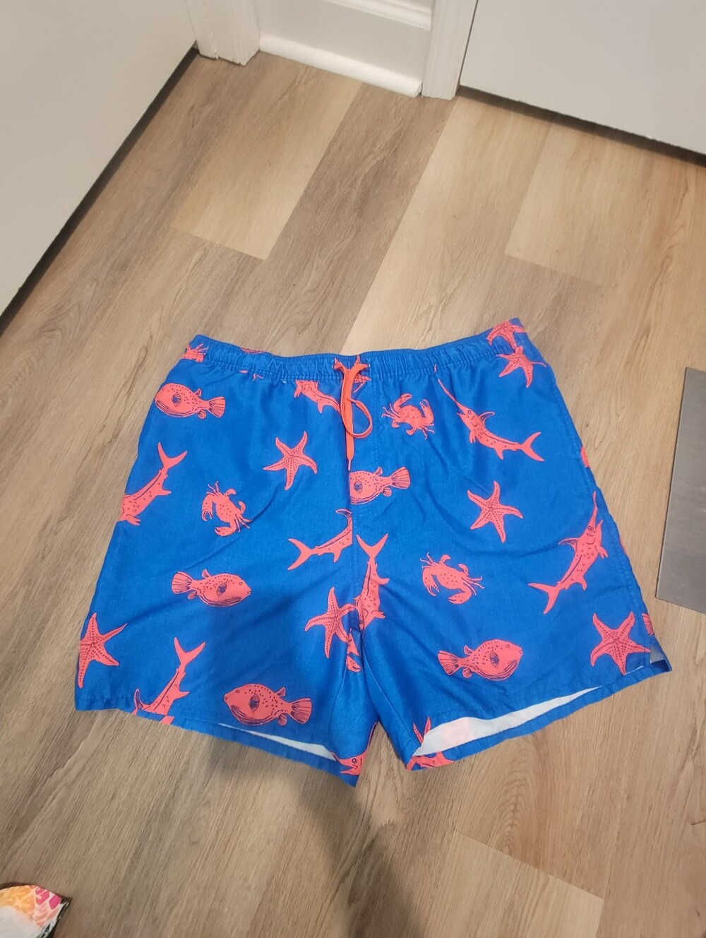 Old Navy Big & Tall Sz XXXL Swimming Trunks Royal Blue & Coral 6" Inseam
